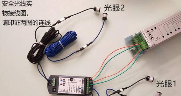 百樂自動(dòng)門接安全光線圖