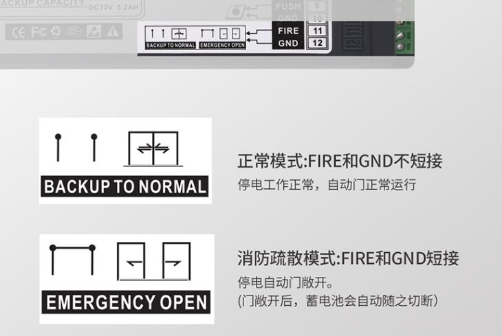 自動(dòng)門(mén)專(zhuān)用后備電源設(shè)置圖示